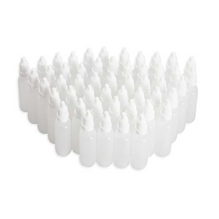 Lot De 50 Flacons Compte-gouttes En Plastique Résistant 10 ML - Semi-opaques - Pour Huiles, E-liquides, Soins
