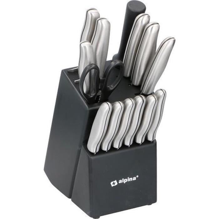Couteau de cuisine 3,5 x 33,5 x 2,2 cm Argenté Noir Acier inoxydable  Plastique (12 Unités)