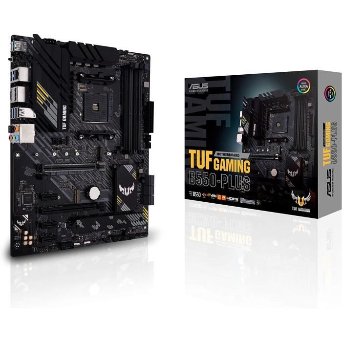ASUS TUF GAMING B550 PLUS Carte mere AMD B550 Ryzen AM4, ATX, PCIe 4.0, 2xM.2, 10 phases d'alimentation DrMOS, DDR4 4400, Et