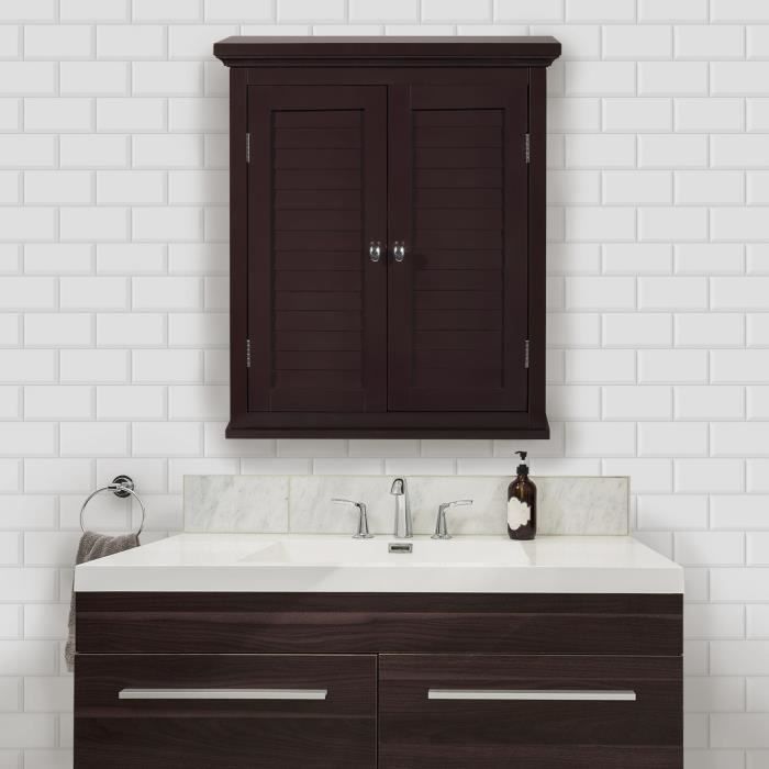 Placard Mural Salle De Bain Ethan Marron Fonce Teamson Home Elg
