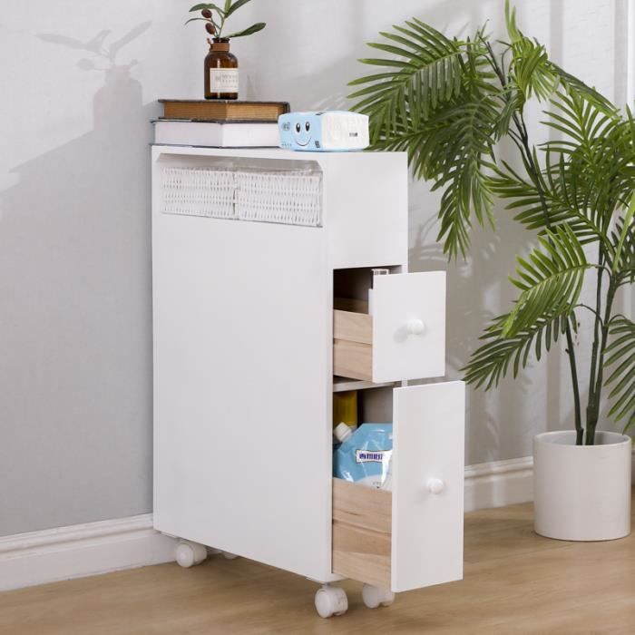 KELUODAE Avec 2 tiroirs Armoire de rangement WC Armoire pour salle de