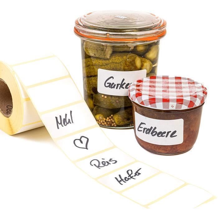 Lot de 1000 étiquettes autocollantes (60 x 30 mm blanc) Étiquettes