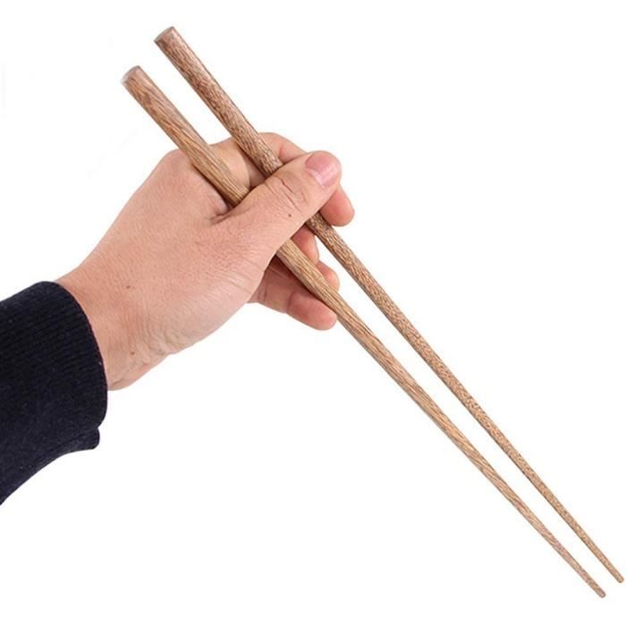 2 paires de baguettes de cuisine en bambou 33/42 cm taille : 33 cm super longues baguettes de cuisson pour casseroles chaudes fritures 