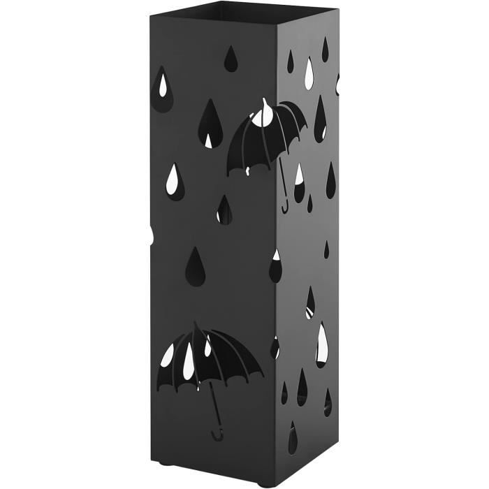 Porte-parapluies Autoportant Métal Noir MyGift - Design Moderne, Dimensions 19.7x7.8x7.8 Pouces