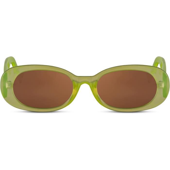 Lunettes De Soleil Grosse Monture Carr e Demi Rouge Avec Verres Marron Protection Uv400 Moderne l gance Femmes Hommes u4084