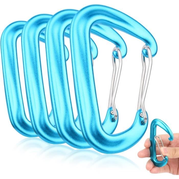 Lot De 20 Mousquetons Aluminium 5 Cm - 10 Couleurs, Pour Camping, Randonnée, Porte-clés (ne Pas Utiliser Pour L'escalade)