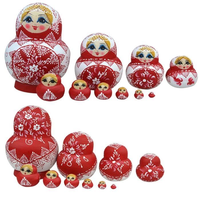 Poupées gigognes russes faites à la main en bois poupées matriochka créatives jouets poupées