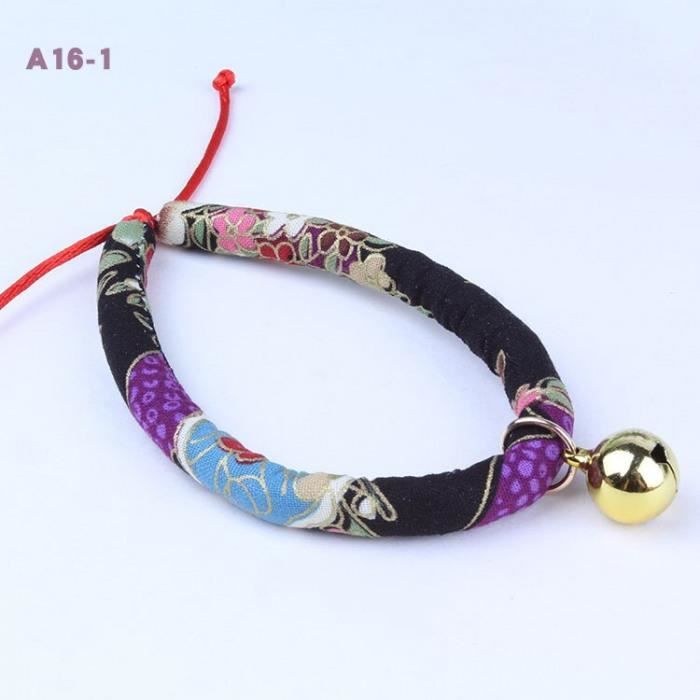 Version A16 1 L Dessin Animé Ignon Imprimé Animaux Chat Colliers à A Ain Réglable Chiot Chats Collier Avec Cloche Tyle Japonais