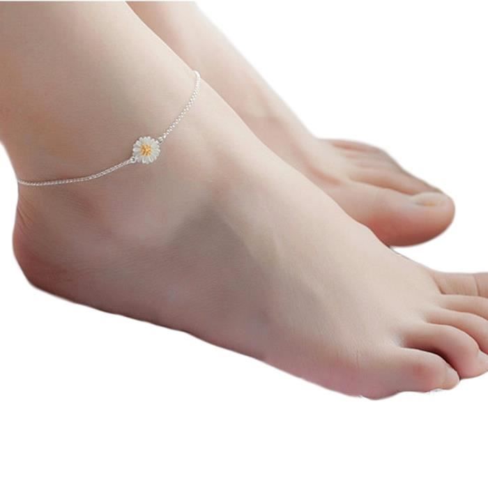 SilberDream bijoux collection 28cm Bracelet de cheville SDF007 longeur env cha/îne de pied avec boules