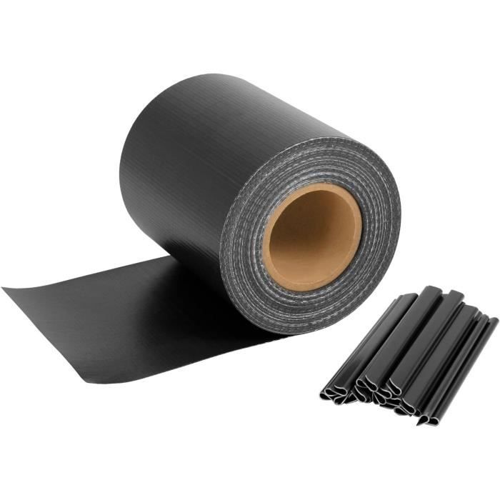 Kit Lamelles Brise-vue - NATURE - Pour Panneau De Clôture Rigide - Occultant 4/5 - 1,025 X 2,50 M - Noir