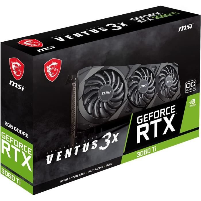 Carte Graphique pour Jeu vidéo GeForce RTX 3060 Ti LHR 8 Go GDRR6 256 Bits  HDMI-DP Torx Ventilateur 3 A Architecture OC (RTX 3[366] - Cdiscount  Informatique