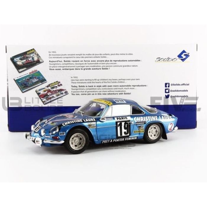 Voiture Miniature de Collection - SOLIDO 1/18 - ALPINE A110 1600S - Rallye Monte Carlo 1976 - Blue - 1804204