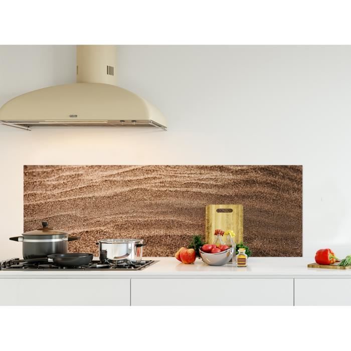 credence de cuisine adhesive en verre de synthese dunes de sable l 150 x h 50 cm cdiscount bricolage