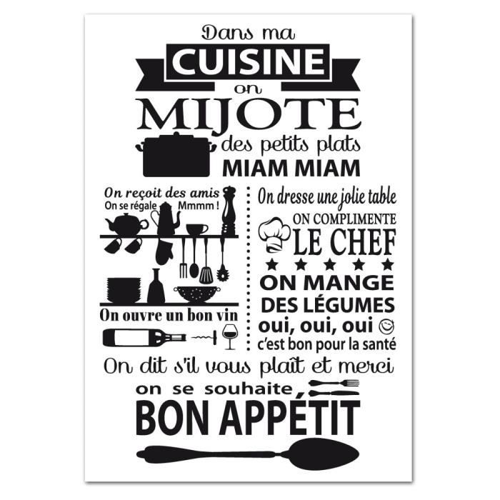 poster dans ma cuisine dimensions 70 x 100 cm papier brillant cdiscount maison coloriages de poissons basses