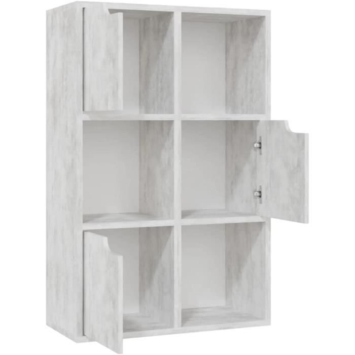 Armoire Bibliothèque Moderne Avec Porte Amovible Et étagères - Meuble Rangement Livres, Décorations - Bois Ingénierie Durable, Facile à Assembler - 4