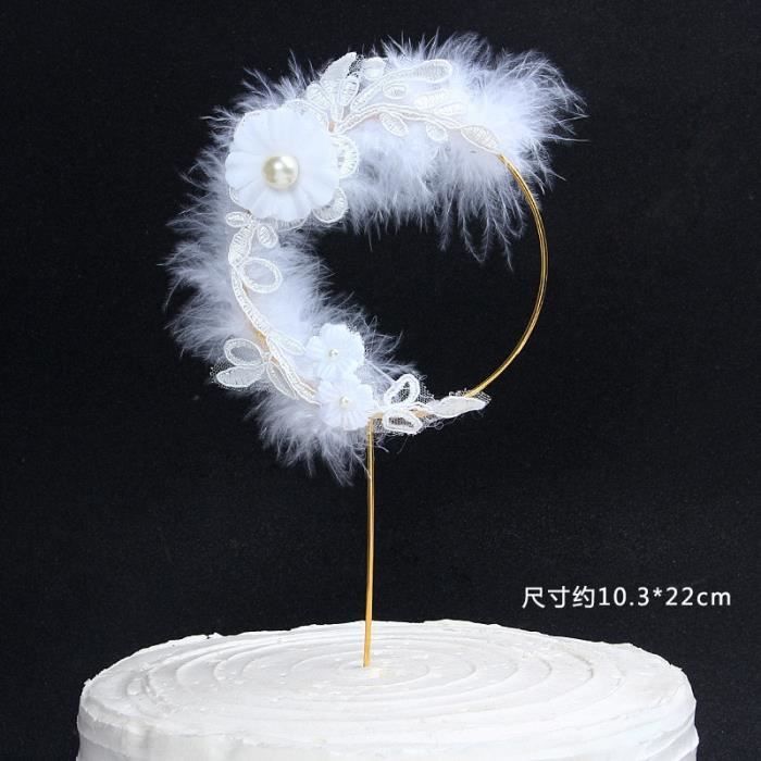 Multi Decoration De Gateau Ange Joyeux Anniversaire 3 Designs Beaux Anges Avec Guirlande De Fer Dentelle Plume Decoration De Gateau Cdiscount Maison