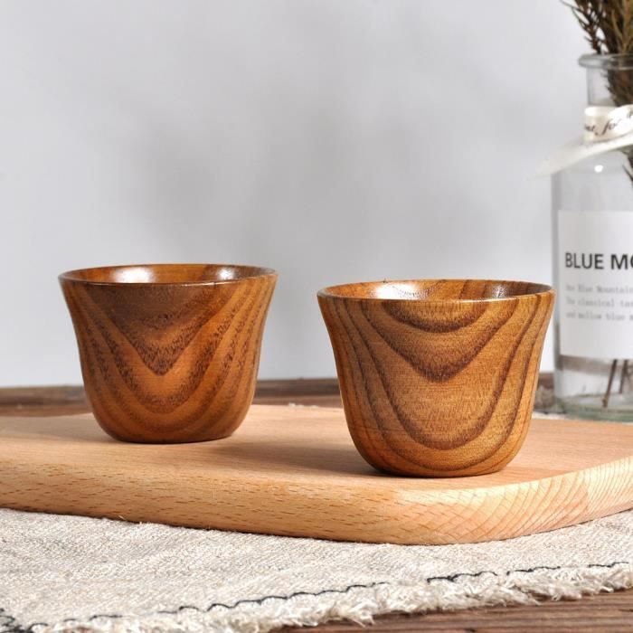 Tasse En Bois Naturel Fait Main - Style Nordique, Mug Portable Pour Café, Thé, Camping Et Randonnée