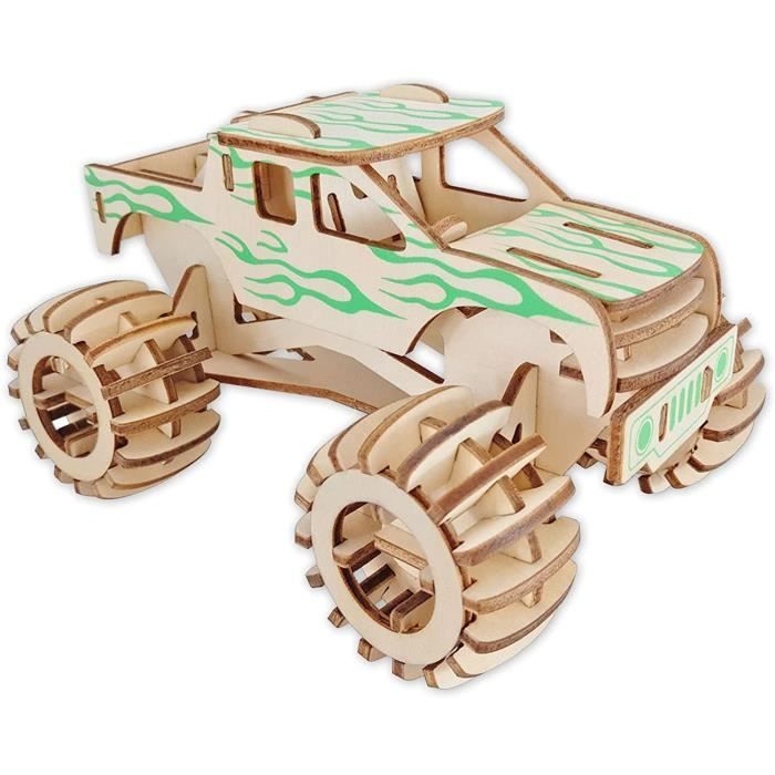 Puzzle en Bois 3D Kit de modèle de Voiture en Bois Hot Rod pour ...