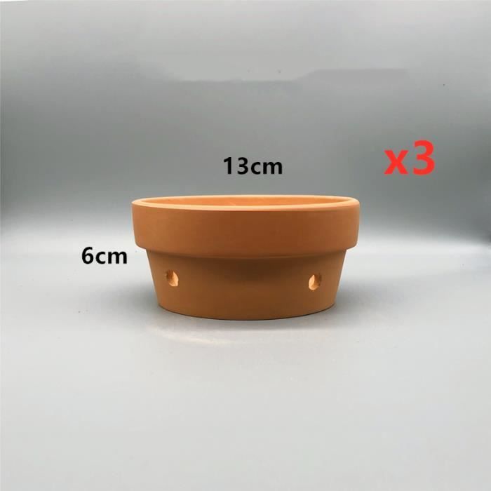 2 Pots De Fleurs En Céramique Terre Cuite - Pour Cactus Et Plantes Succulentes - Décoration Intérieur/extérieur - Petit Format