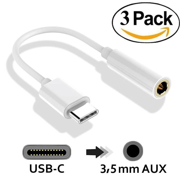 Adaptateur Jack USB C 3,5 mm, Adaptateur auxiliaire USB Type C