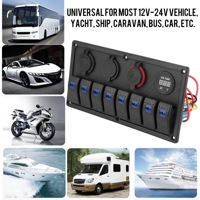 12V-24V Etanche Panneau 6 Interrupteur pour Bateau Voiture, avec Lumineuse LED