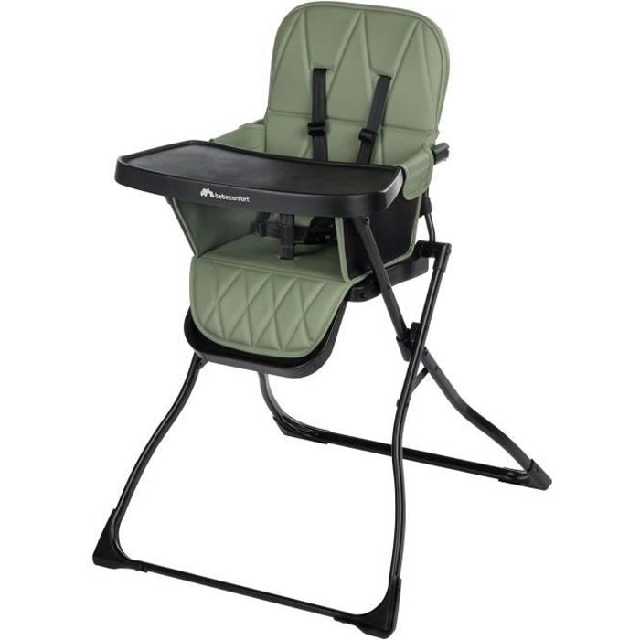 BEBECONFORT LILY Chaise haute bébé, ultra compacte et légère, confort optimal, de 6 mois à 3 ans, jusqu'à 15 kg, Mineral green