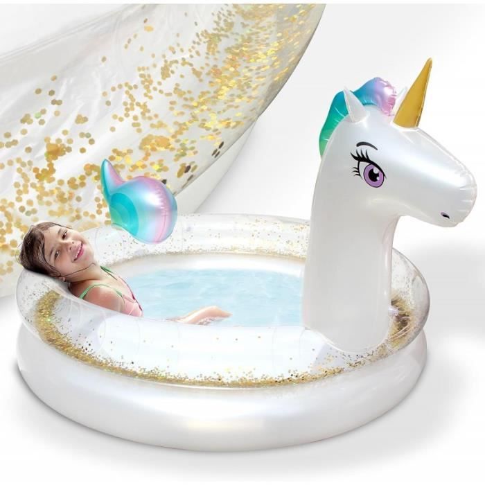 Piscine gonflable pour enfants - 200x135x90 cm piscine hors sol design Licorne- à partir de 3ans.