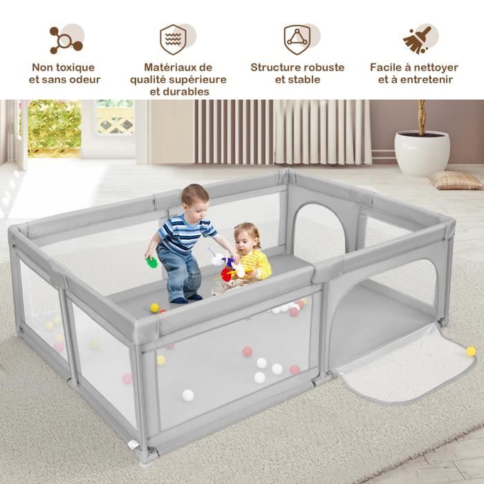 KIDUKU Parc de Bébé XXL en Bois Beige 
