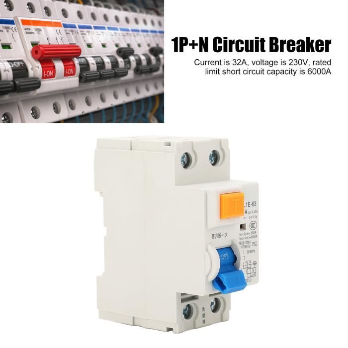 Disjoncteur De Fuite VVIKIZY - Mini Disjoncteur 2 Voies IP66 40A 30mA