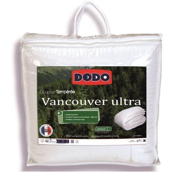 DODO Couette tempérée Vancouver - 220 x 240 cm - Blanc - Cdiscount Maison