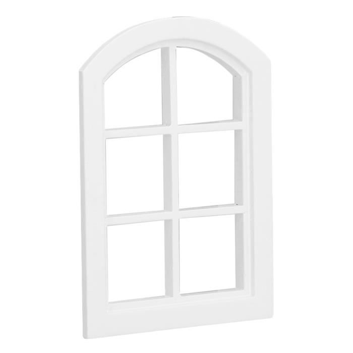OLYCRAFT 4 Fenêtres Bois échelle 1/12 – 2 Styles Ronds/carrés, Maison De Poupée