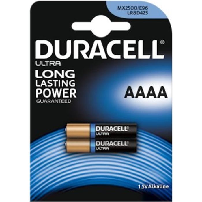 Pack de 2 Piles Duracell Ultra AAAA 1,5V MX2500-E96 PRIX MINI