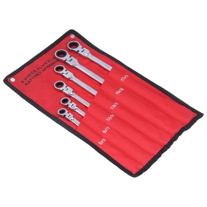 Heyouth 15 Pièces Ensemble Clés à Fourche à Emmancher Métriques 8-24 Mm – Kit Clés Crowfoot 3/8" & 1/2" Pour Espaces Difficiles