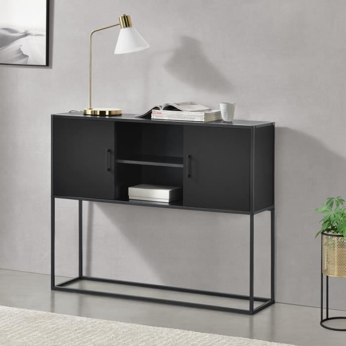commode moderne motala - en.casa - noir - contemporain - design - meuble de salon