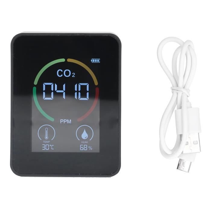 Détecteur De CO2 6 En 1 - Surveillance Qualité Air Intérieur - Capteurs PM2.5, HCHO, TVOC, Température - Écran LED