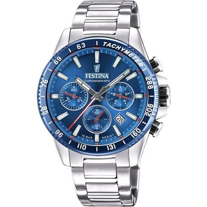 Montre Chronographe - Festina - F20560/3 - Cadran Bleu - 45mm - Étanchéité 10ATM