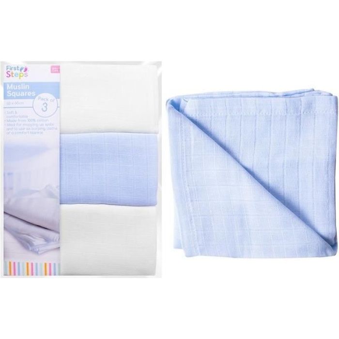 Lot De 3 Langes Bebe 100 Coton Carre Mousseline Bleu Blanc Cdiscount Puericulture Eveil Bebe Lot De 3 Langes Bebe 100 Coton Carre Mousseline Bleu Blanc Cdiscount Puericulture Eveil Bebe
