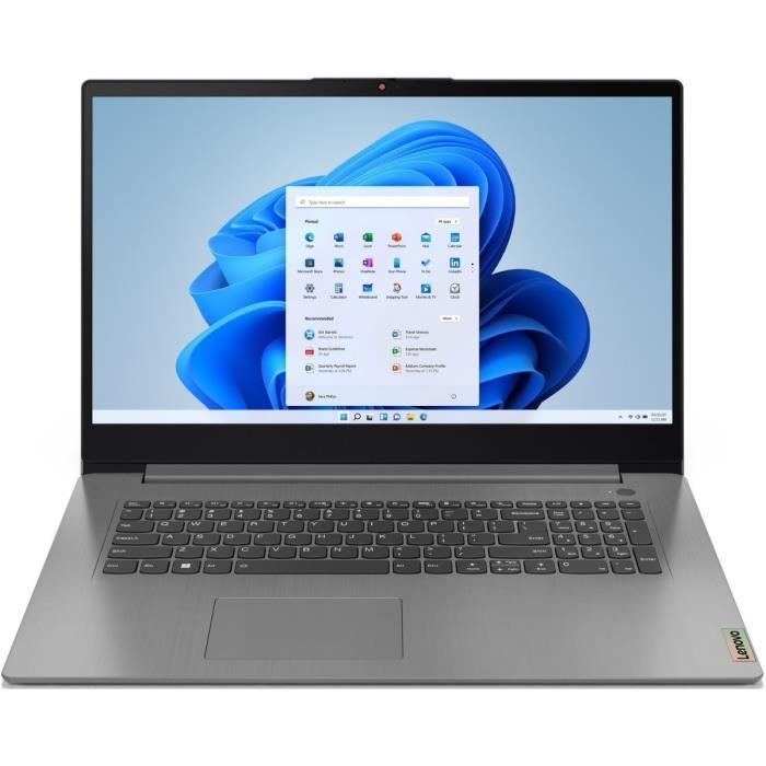 PC Portable LENOVO IdeaPad 3 17IAU7  Windows 11 – 173 FHD IPS – Core i7-1255U – RAM 16 Go – SSD 512 Go – AZERTY