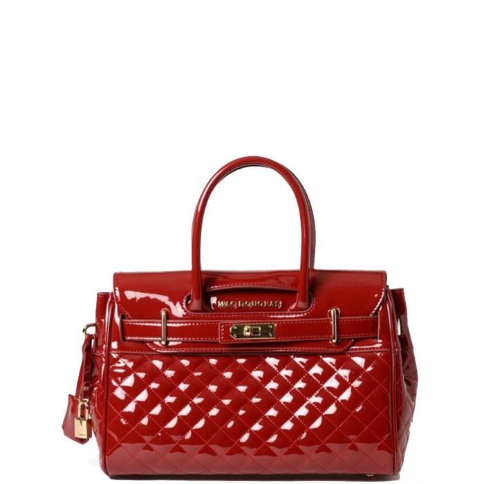 Sac main Mac Douglas Pyla Losange vernis ref 49905 L64V Carmin