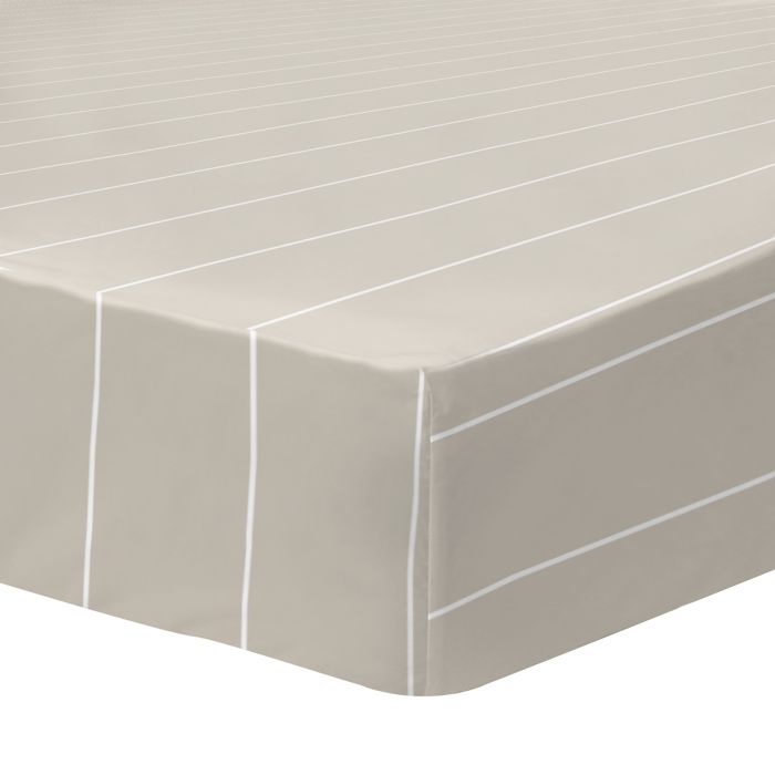 Drap housse 100% coton - MATT & ROSE - GREIGE STRIPES - Rayures Gris beige - 90x190 cm Drap housse 100% coton - MATT & ROSE - GREIGE STRIPES - Rayures Gris beige - 90x190 cm