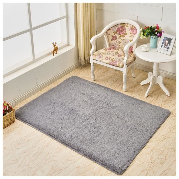 Tapis Moelleux à Poils Longs Doux Et Antidérapant Pour Salon