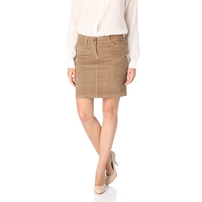 jupe droite beige
