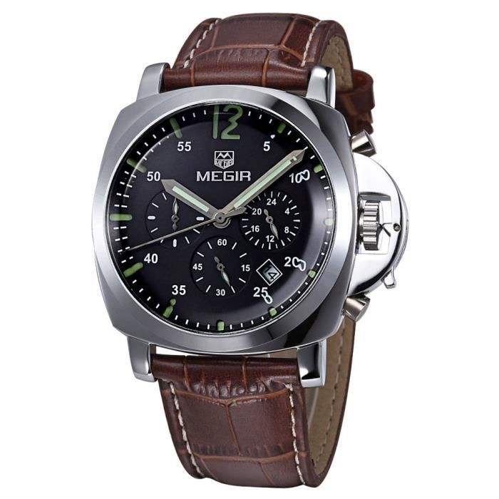 Genuine Leather Montres Hommes Luxe Marque Casu - Cdiscount Bijouterie