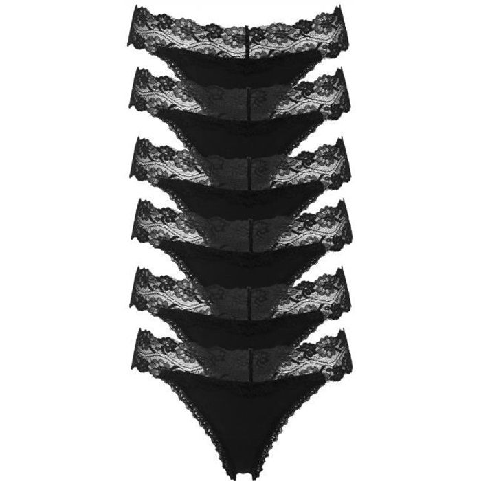 Tanga en coton noir Clearance