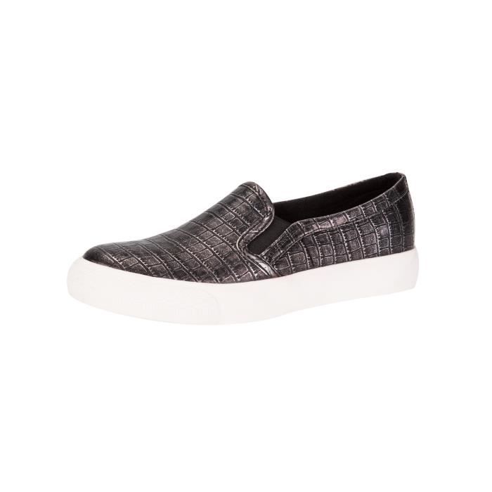 slip on noir croco