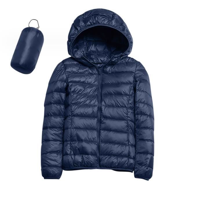 Doudoune Legere Femme Hiver Veste Doudoune Capuche Pliable Fine Ultralight Grande Taille Marine Marine Cdiscount Pret a Porter