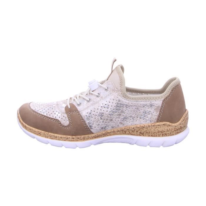 Basket à Lacets Rieker - Femme - Beige - Lacets - Plat - Synthétique Basket à Lacets Rieker - Femme - Beige - Lacets - Plat - Synthétique