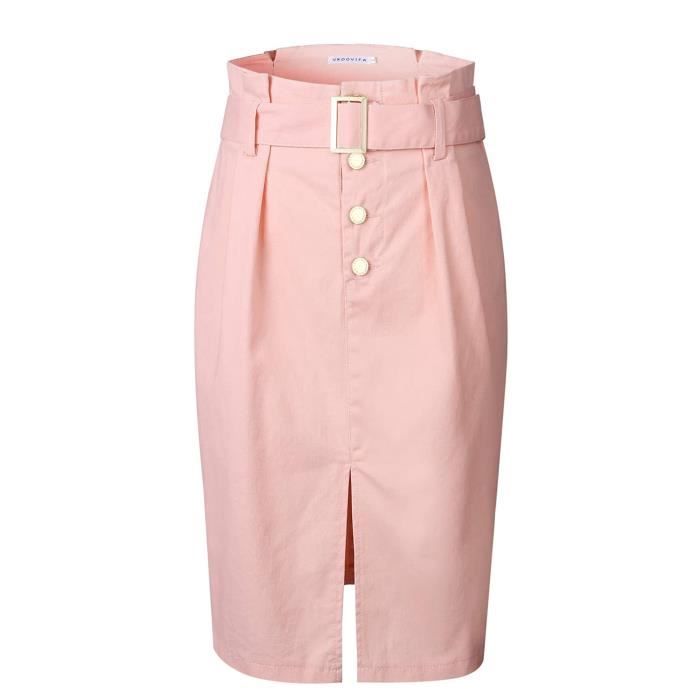 Jupe Taille Haute Longueur Genou Jupe Crayon à Carreaux Pour