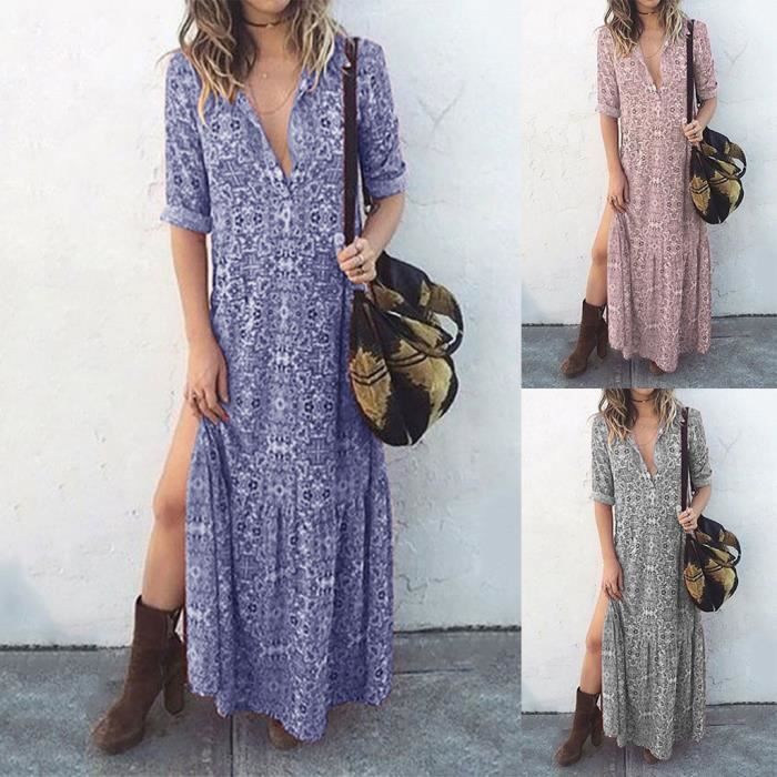 Robe longue fleurie manches longues online