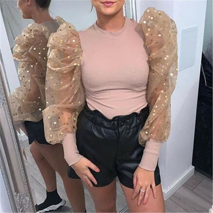 Blouse manche 2025 bouffante transparente